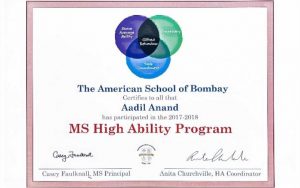 ASB: High Ability Programrican School of Bombay